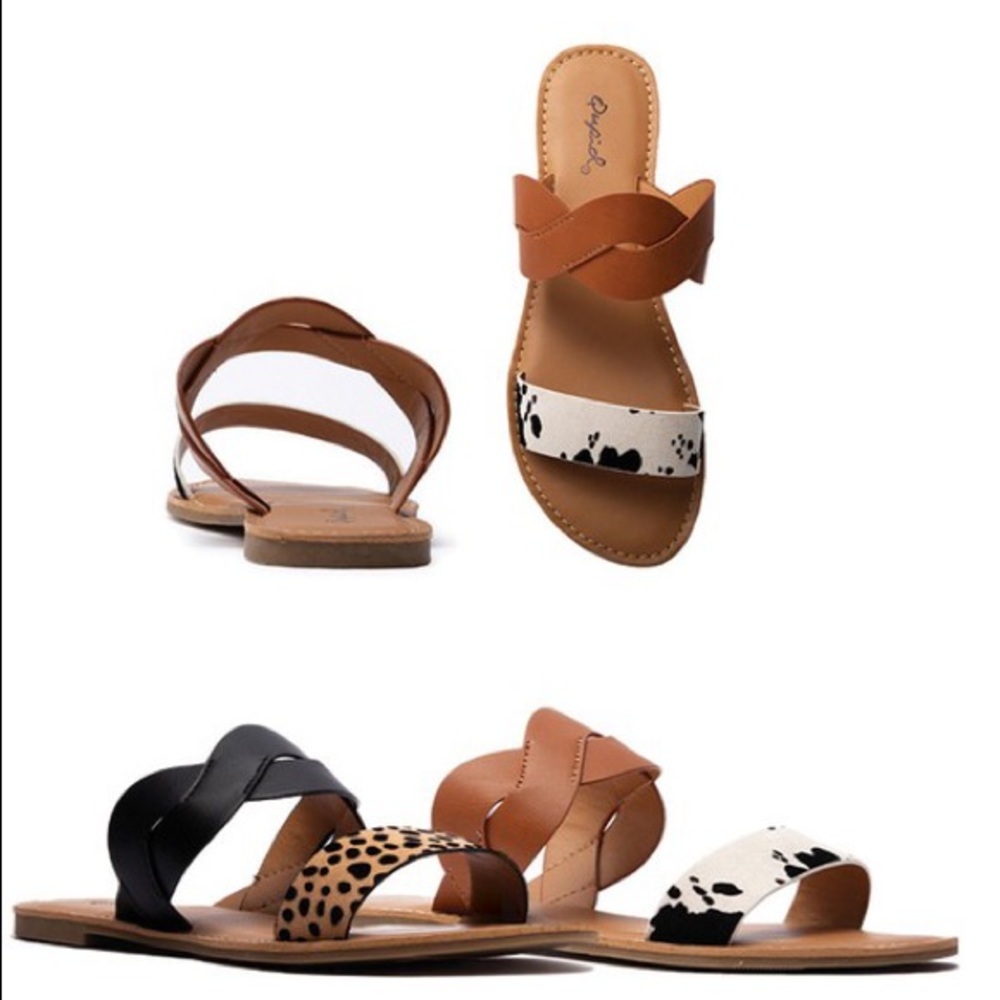 Double-Band Cow Print Sandal